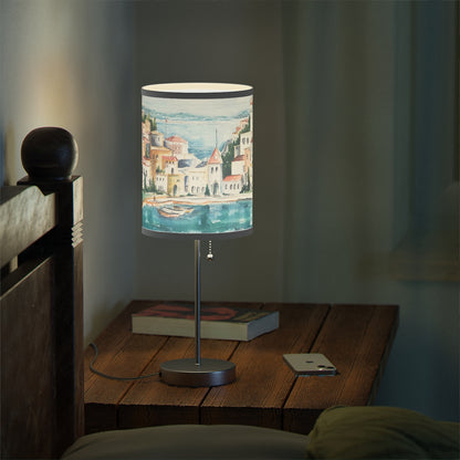 HW Watercolor City Lamp on a Stand, US|CA plug