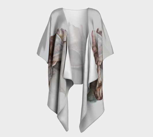 HW Watercolor Shell Draped Kimono