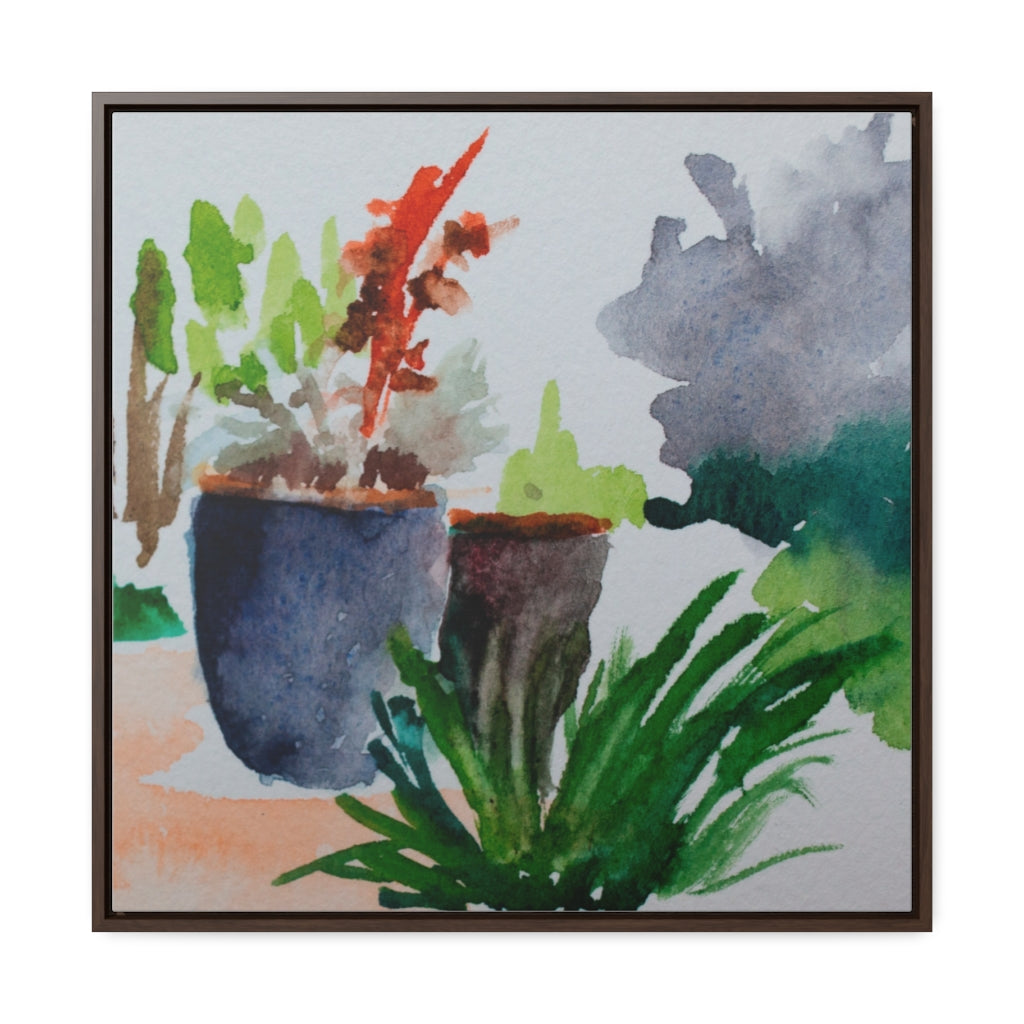 HW Watercolor Zen Garden Gallery Canvas Wraps, Square Frame