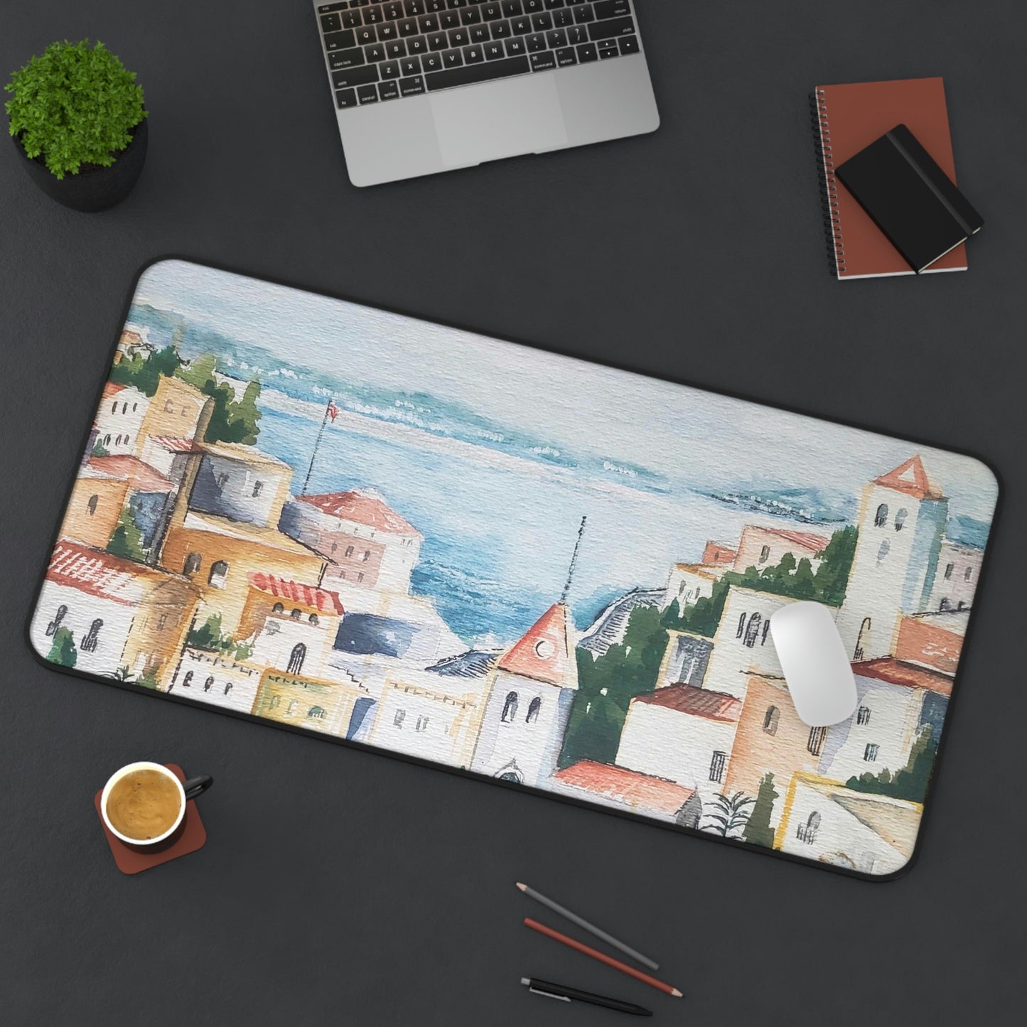 HW Watercolor City Desk Mat