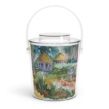 HW Birdbath Ice Bucket with Tongs
