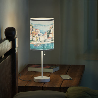 HW Watercolor City Lamp on a Stand, US|CA plug