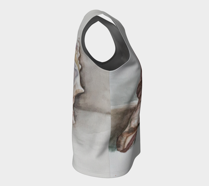 HW Watercolor Shell Graphic Long Loose tank