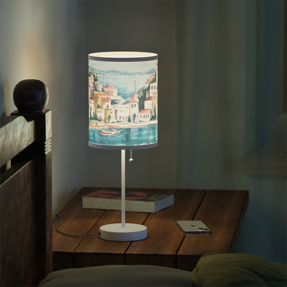 HW Watercolor City Lamp on a Stand, US|CA plug