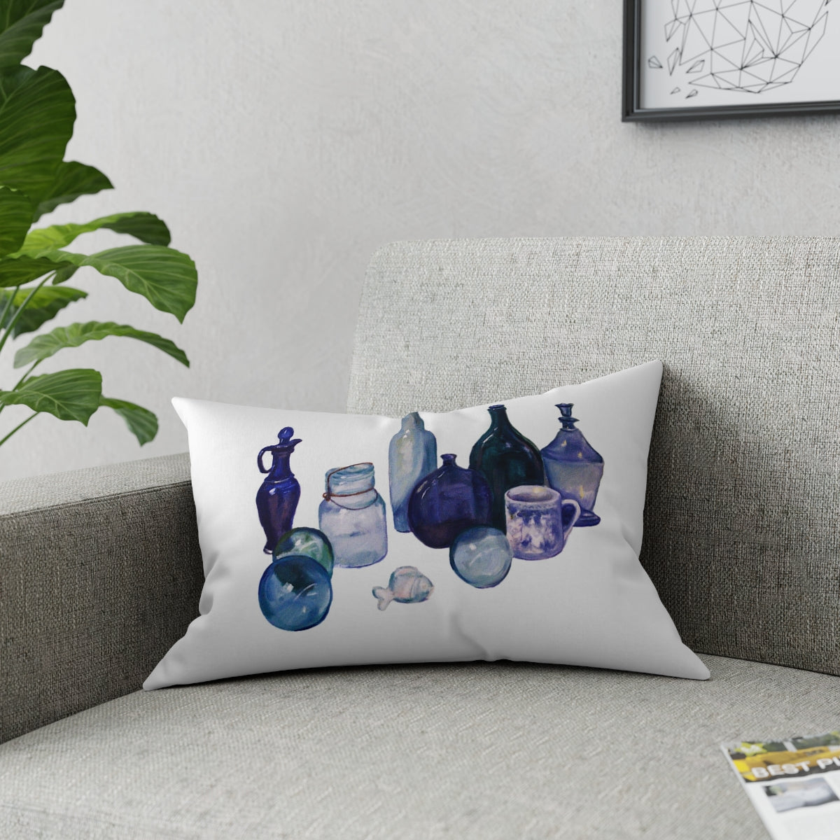 HW Blue Bottles Pillow