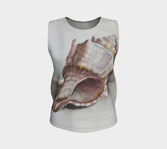 HW Watercolor Shell Graphic Long Loose tank