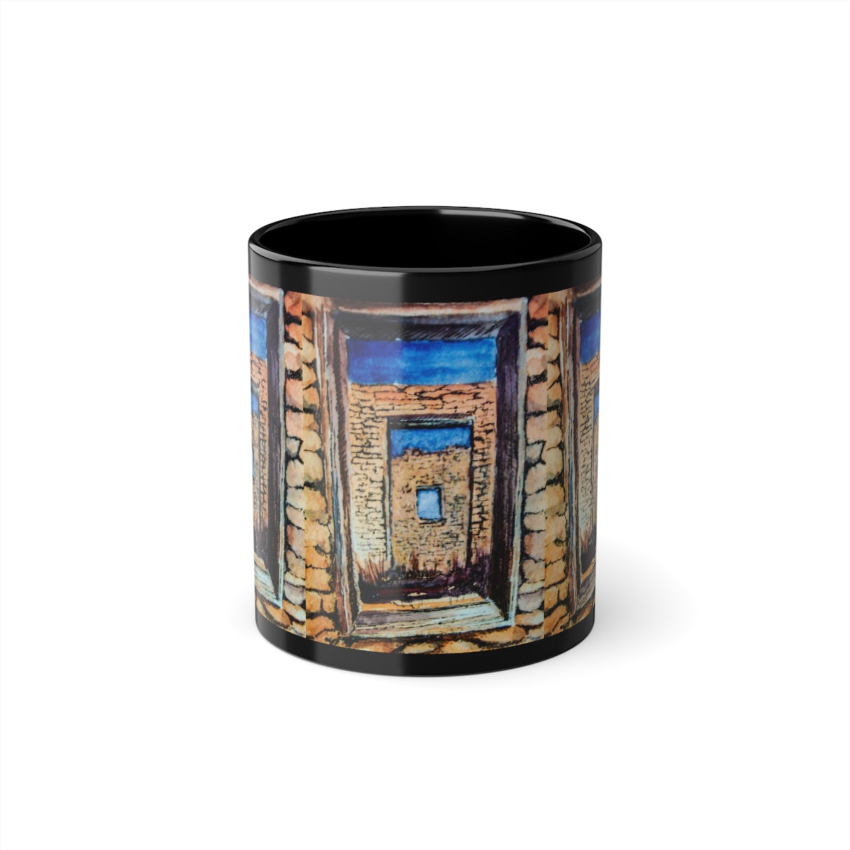 HW Window In Albuquerque Black Coffee Cup, 11oz