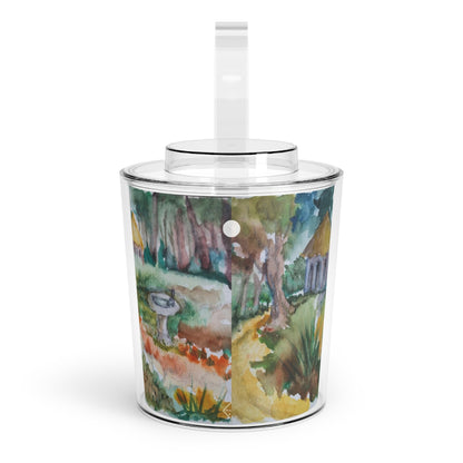 HW Birdbath Ice Bucket with Tongs
