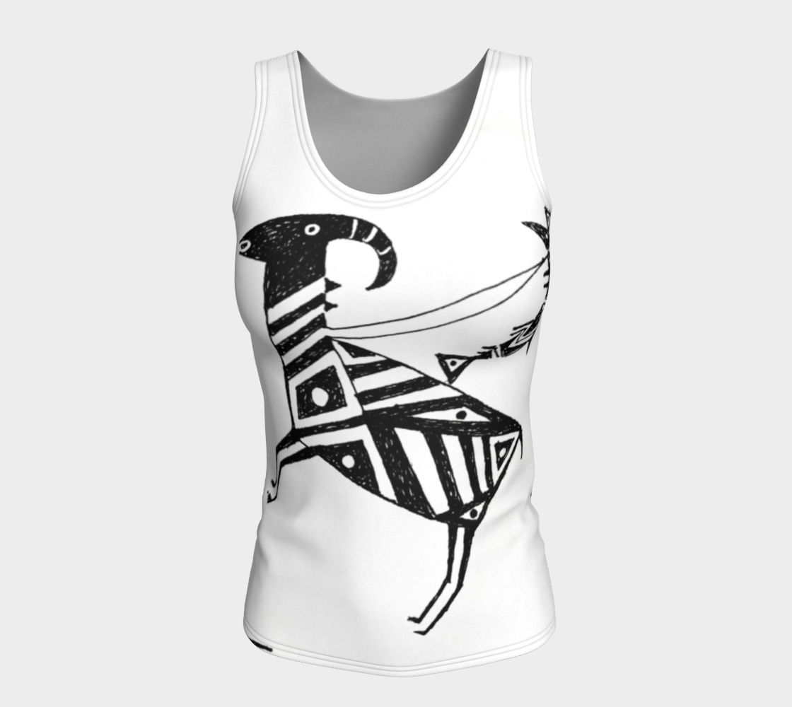 HW Fish Gallop Long Fitted Tank Top