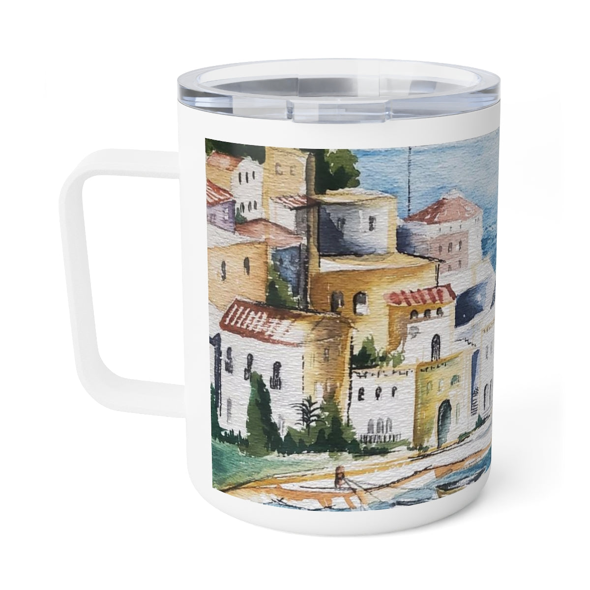 HW Watercolor City Insulated Coffee Mug, 10oz