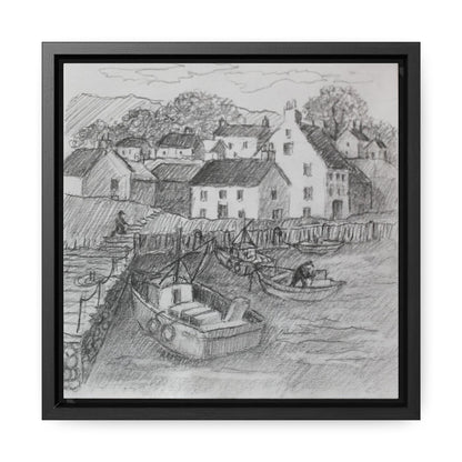 HW Fishing Vil Gallery Canvas Wraps, Square Frame