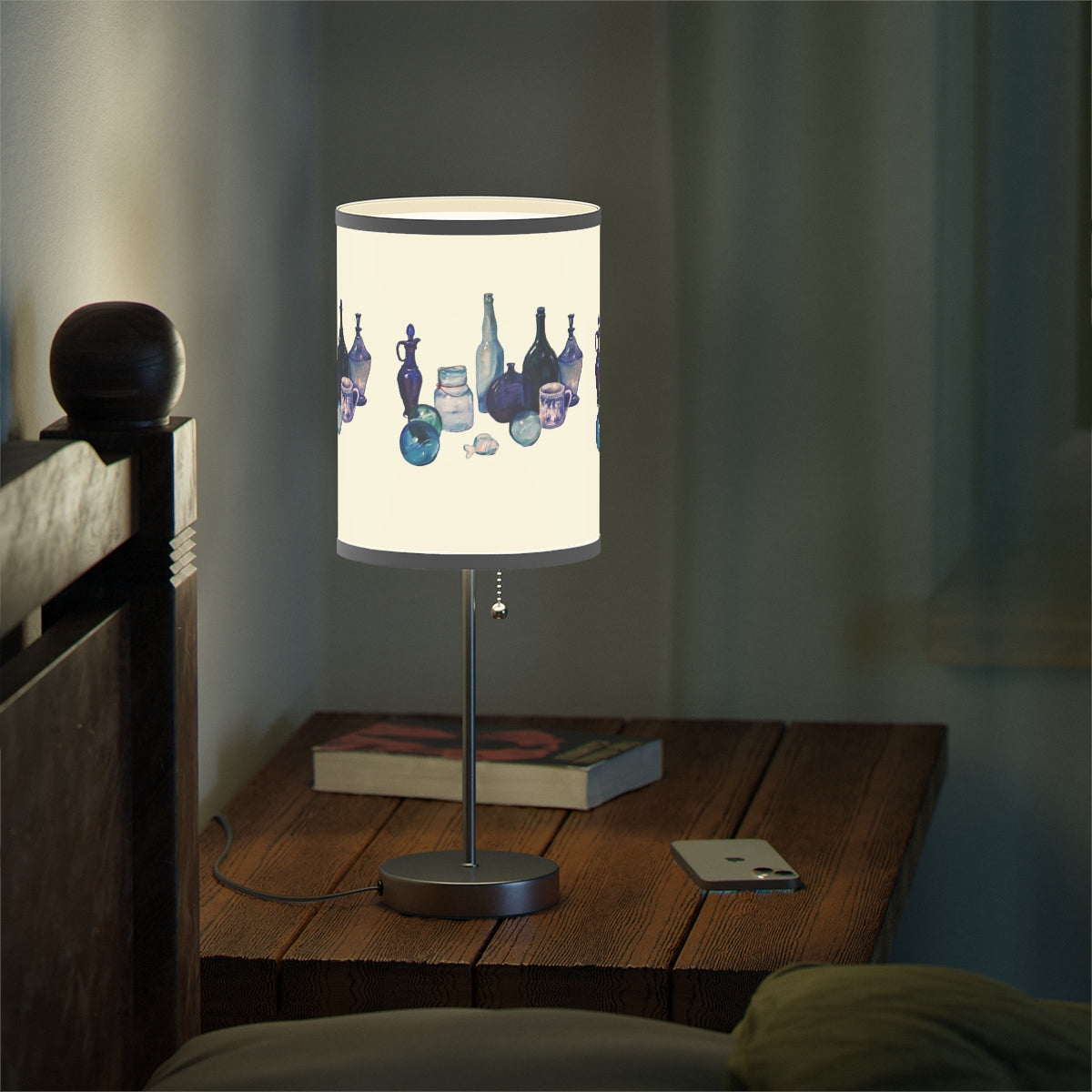 HW Blue Bottles Lamp on a Stand, US|CA plug