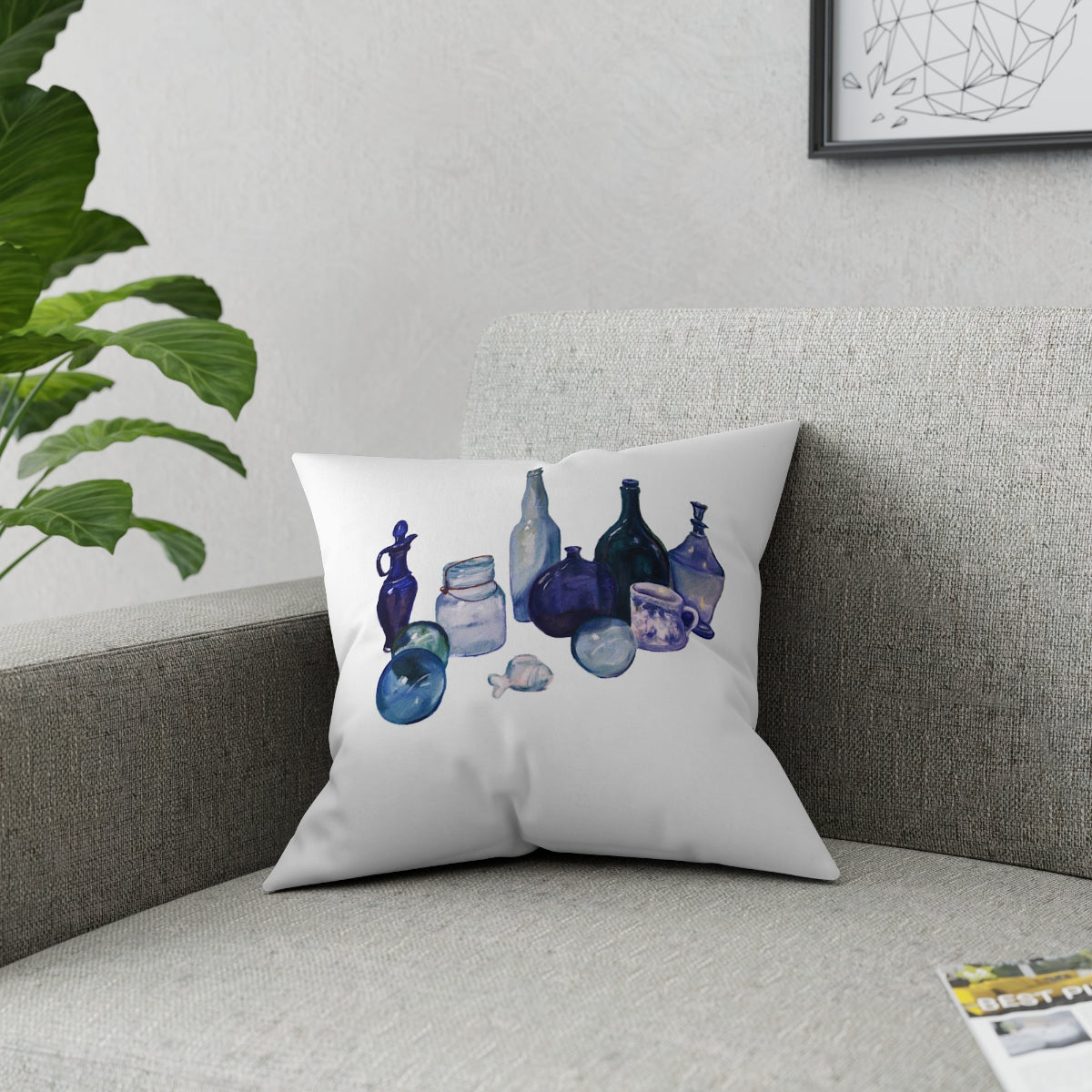 HW Blue Bottles Pillow