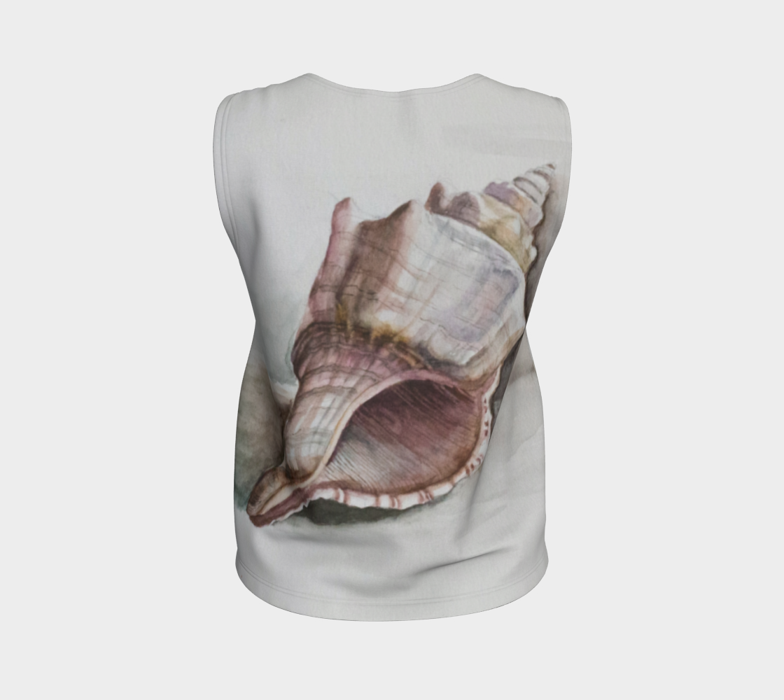 HW Watercolor Shell Graphic Long Loose tank