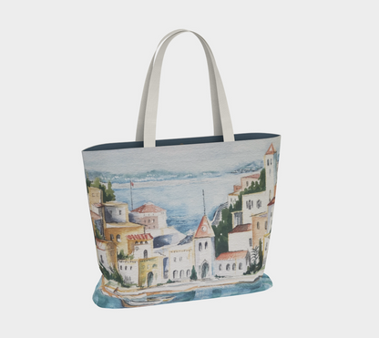 HW Watercolor City Large Tote
