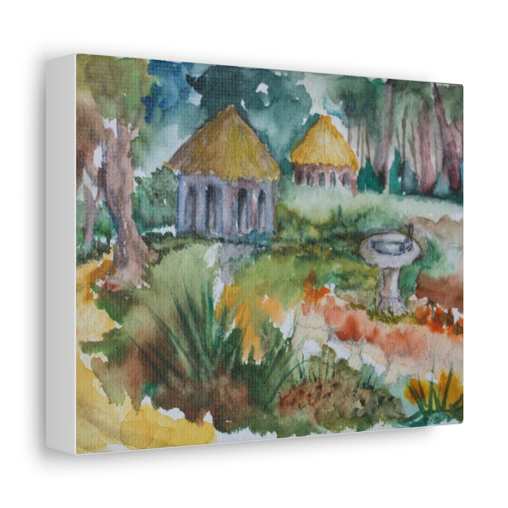 HW Birdbath Stretched Canvas