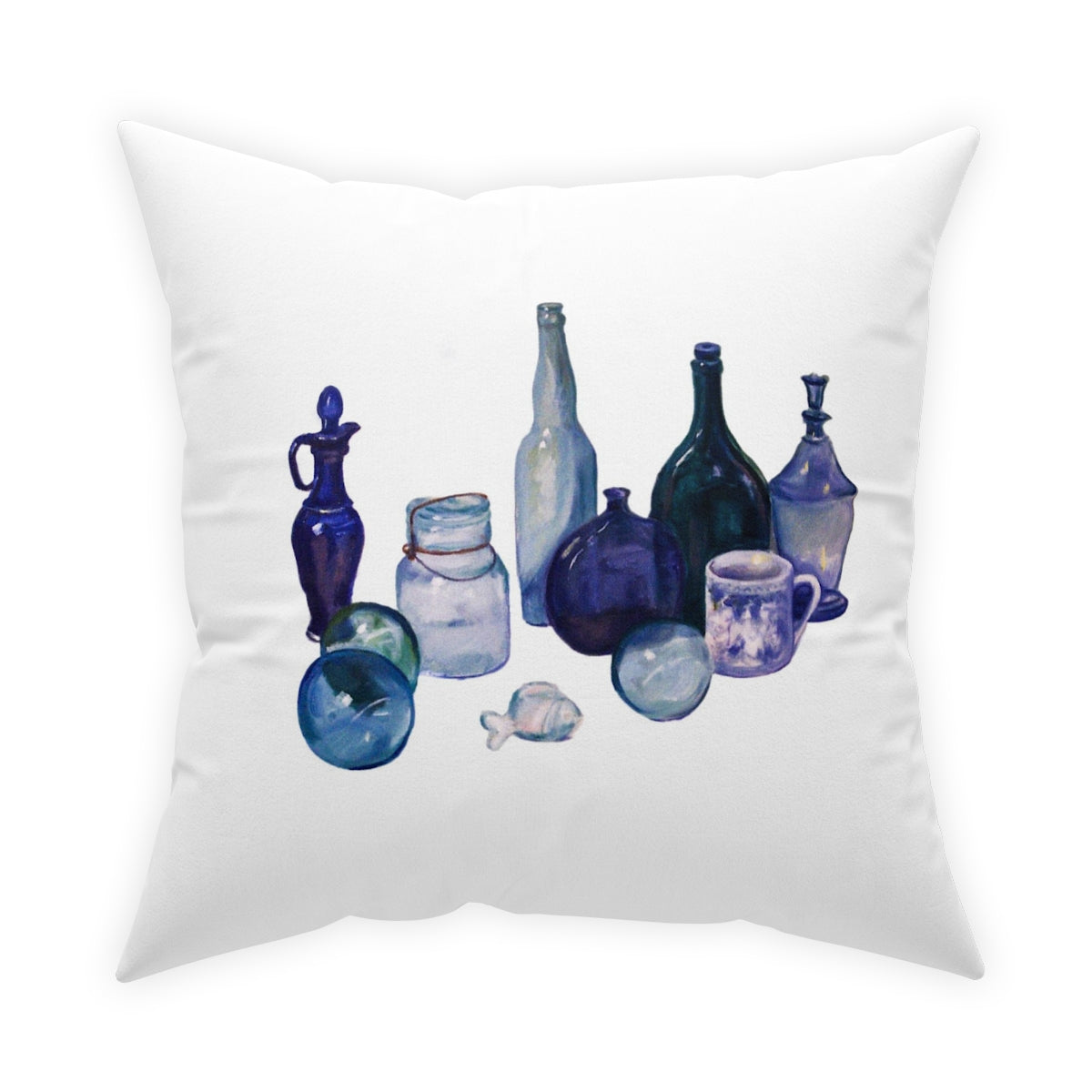 HW Blue Bottles Pillow