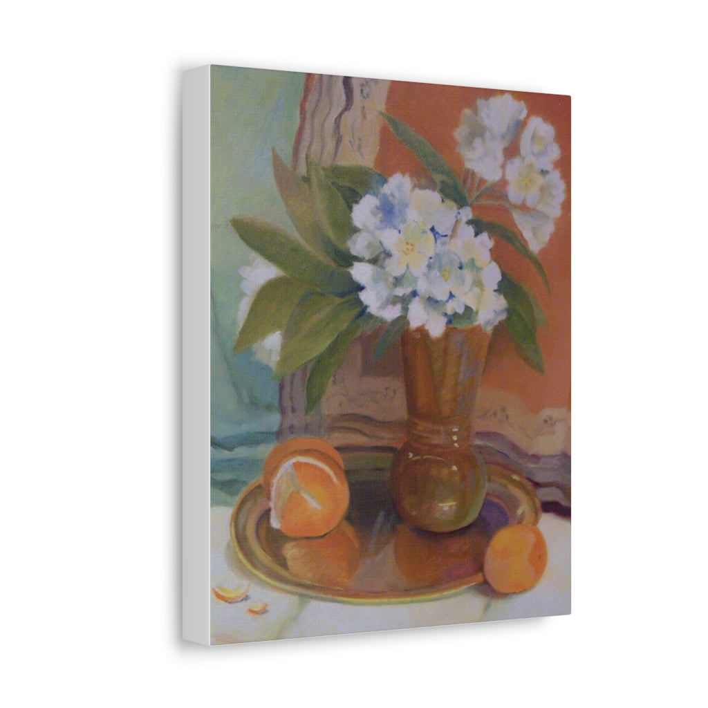 HW Copper Citrus Delight Satin Canvas, Stretched