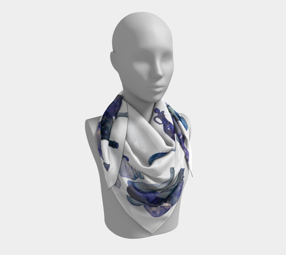 HW Blue Bottle Square Scarf