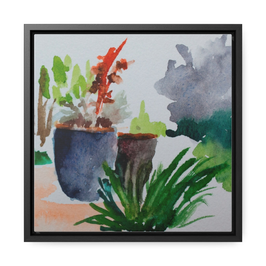 HW Watercolor Zen Garden Gallery Canvas Wraps, Square Frame