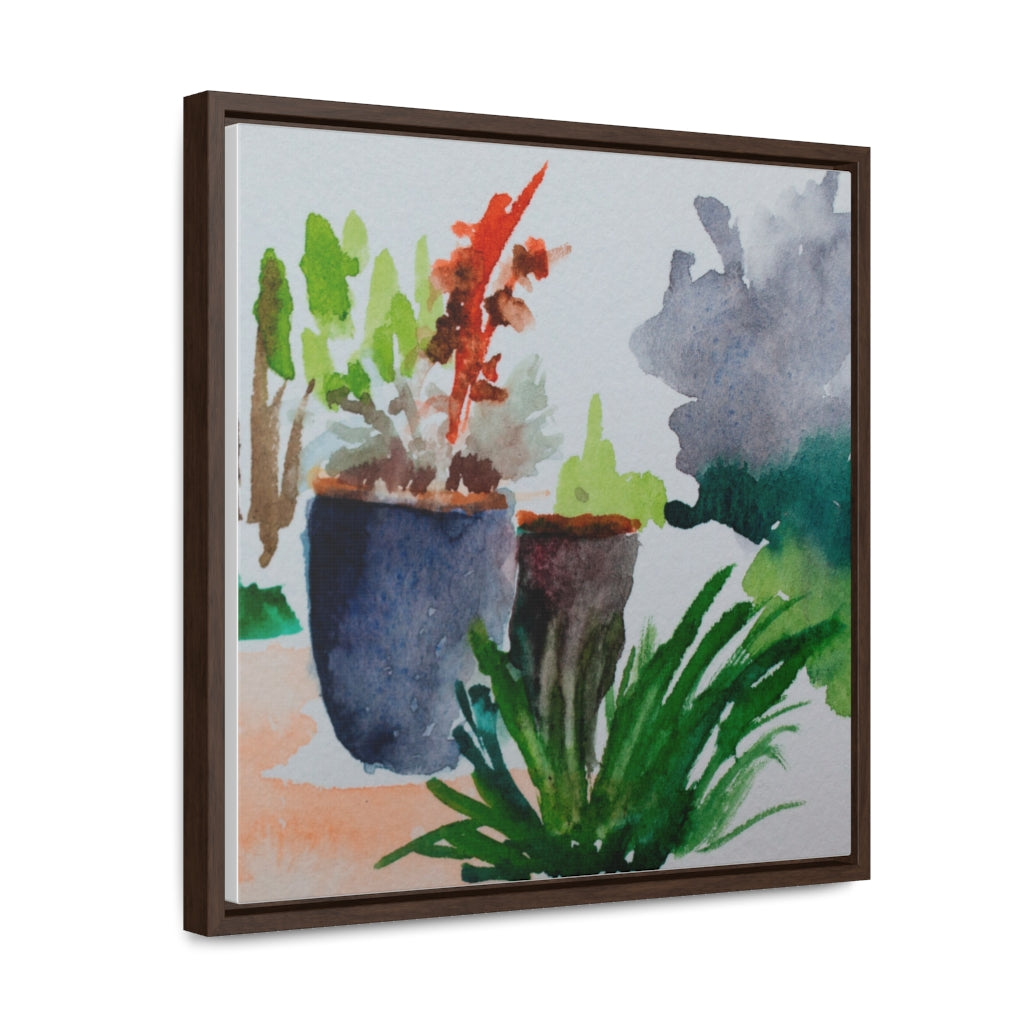 HW Watercolor Zen Garden Gallery Canvas Wraps, Square Frame