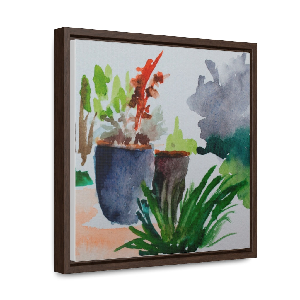 HW Watercolor Zen Garden Gallery Canvas Wraps, Square Frame