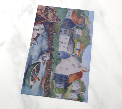 HW Fishing Village Tea Towel